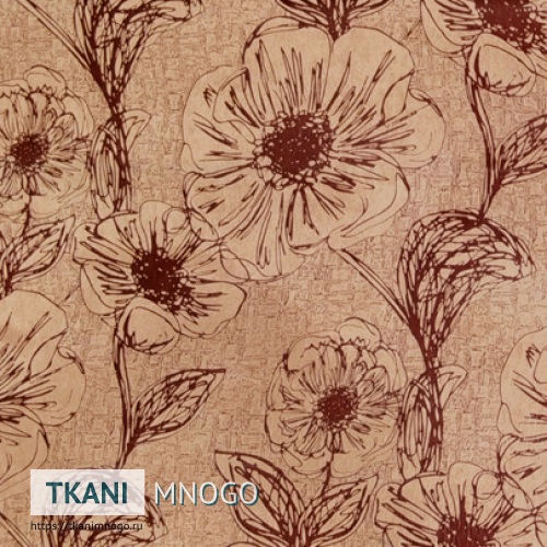 Фото материала Арбореал 509-3(арт.) - коричневый цветы, геометрия. Производитель Китай. Замша - внешний вид.